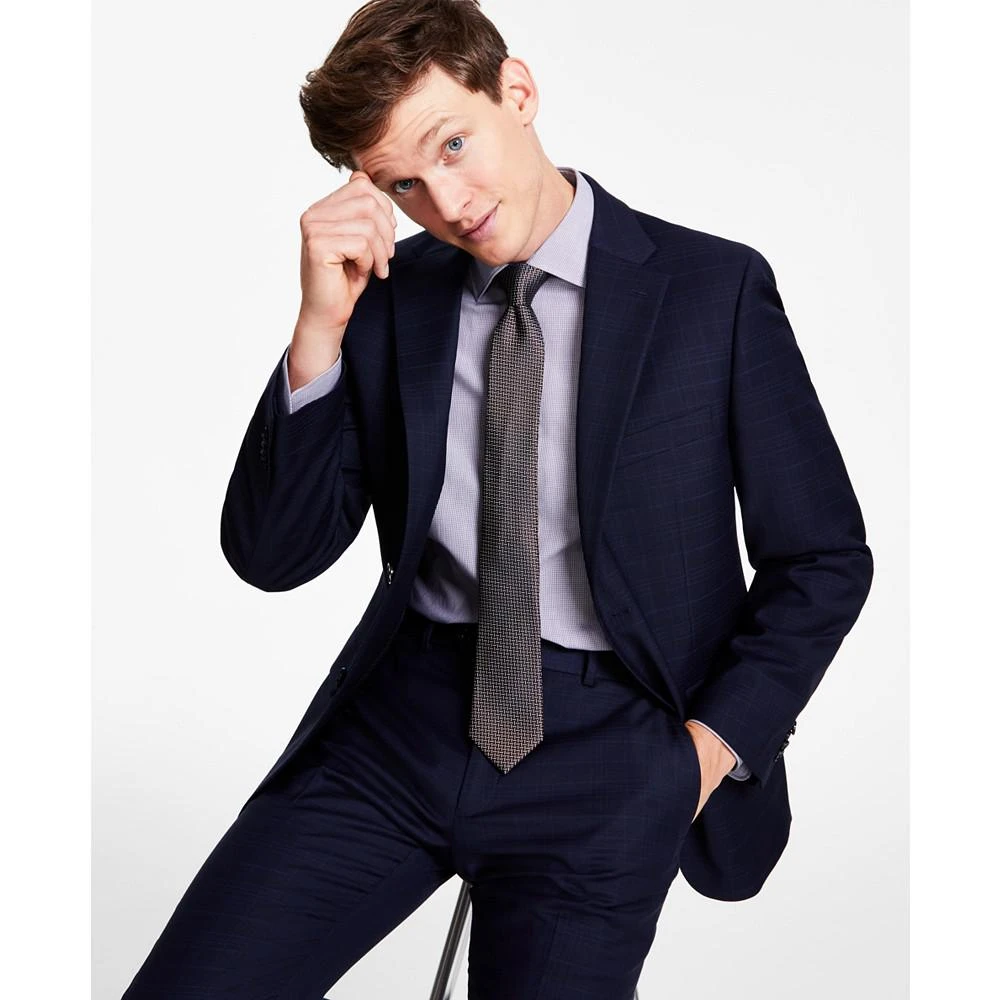 商品Tommy Hilfiger|Men's Modern-Fit TH Flex Stretch Plaid Wool Blend Suit Jacket,价格¥3306,第1张图片