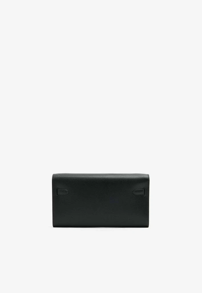 商品Hermes|Kelly To Go Wallet in Black Chamkila Leather in Electrum Hardware,价格¥79256,第3张图片详细描述