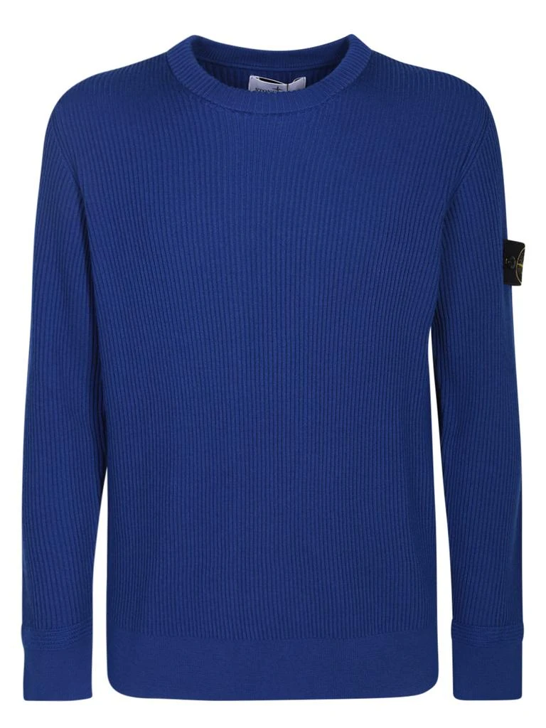 商品Stone Island|Electric Blue Ribbed Pullover,价格¥3112,第1张图片