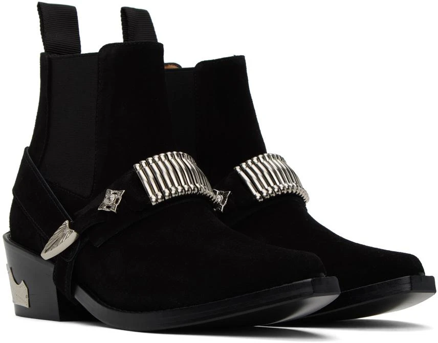 商品Toga Pulla|Black Ankle Strap Chelsea Boots,价格¥1289,第4张图片详细描述