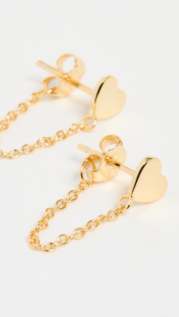 SHASHI Heart Chain Drop Earrings商品第2张图片规格展示