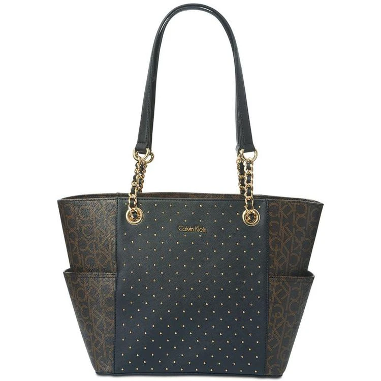 商品Calvin Klein|Hayden Studded Signature Large Tote Bag,价格¥880,第1张图片