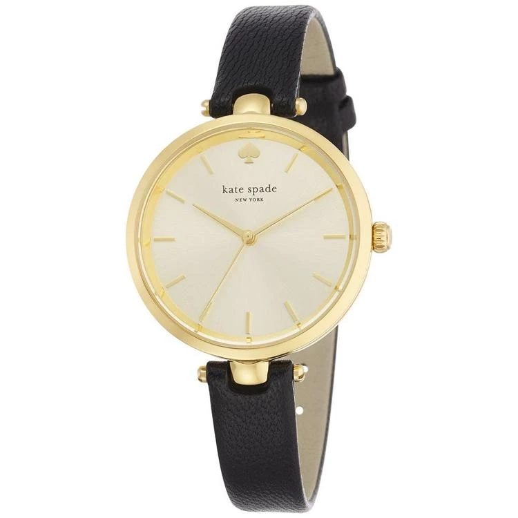 商品Kate Spade|Women's Holland Black Leather Strap Watch 34mm 1YRU0811,价格¥1309,第1张图片