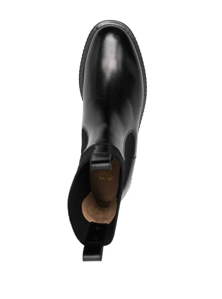商品Salvatore Ferragamo|Ferragamo Black Chelsea Boots Crafted In Smooth Calf Leather With Elastic Knit Side Inserts And With Rubber Sole With Little Heel,价格¥4422,第4张图片详细描述