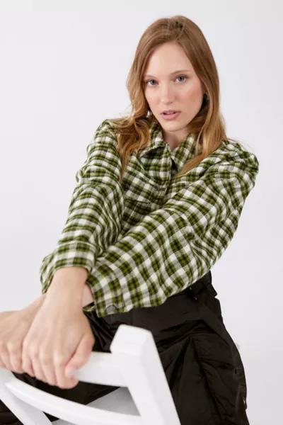 BDG Carissa Flannel Cropped Shirt Jacket商品第4张图片规格展示