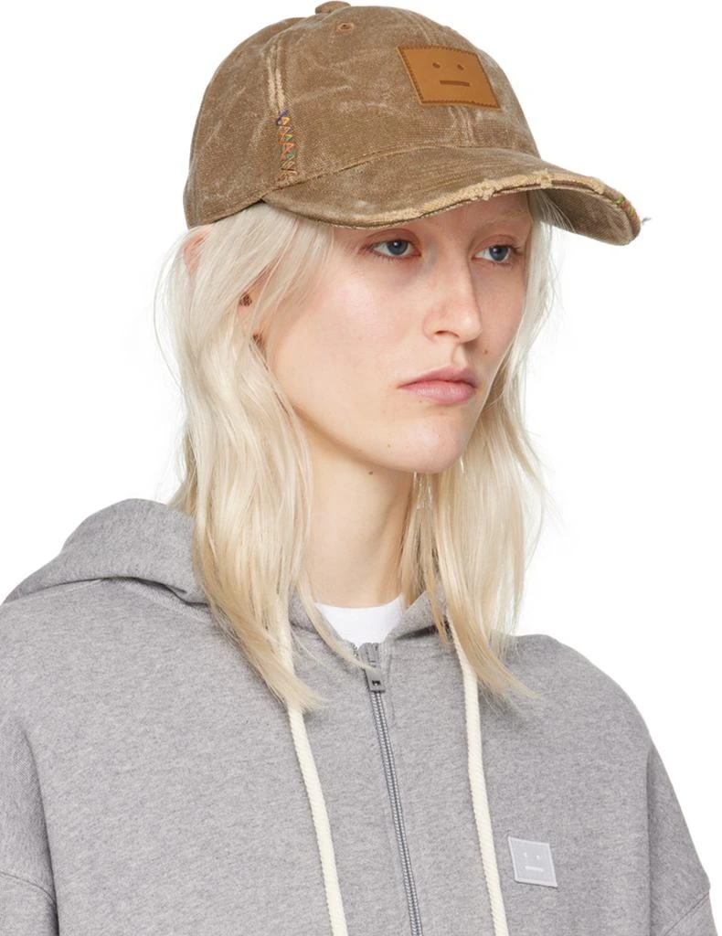 商品Acne Studios|Brown Leather Face Patch Cap,价格¥811,第2张图片详细描述