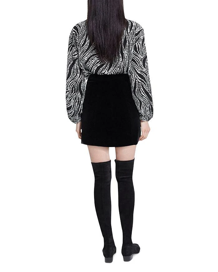 商品The Kooples|Slit Zoom Mixed Media Mini Skirt,价格¥1044,第4张图片详细描述