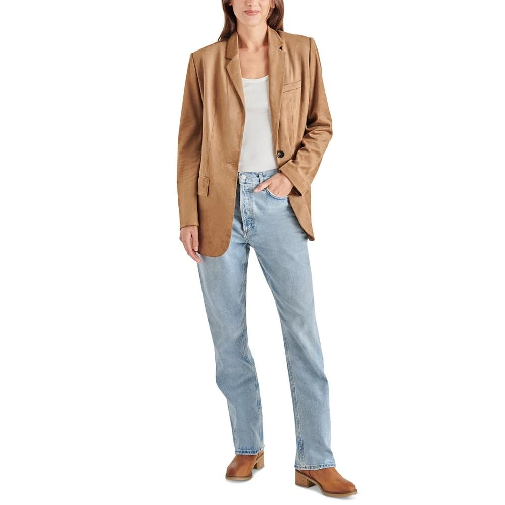 商品Steve Madden|Women's Imaan One-Button Faux-Suede Blazer,价格¥741,第4张图片详细描述