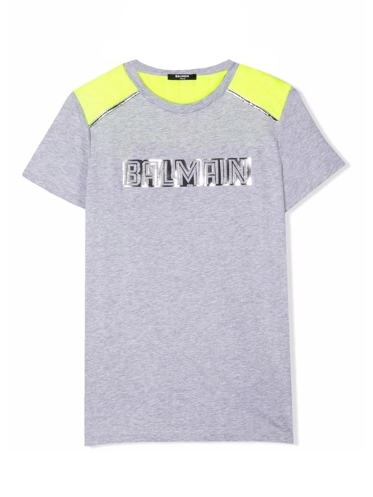 商品Balmain|Balmain Grey T-shirt With Application,价格¥1682,第1张图片