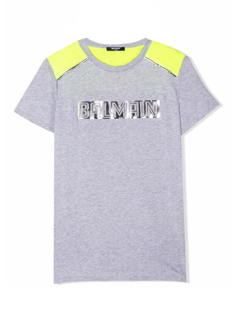 商品Balmain|Balmain Grey T-shirt With Application,价格¥1571,第1张图片