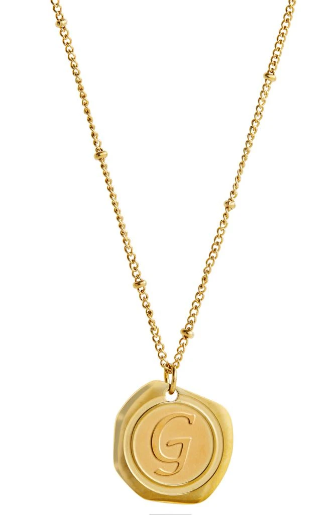 22K Gold Plated Coin Initial Necklace 商品