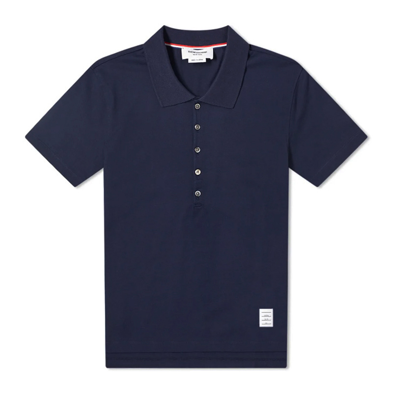 Thom Browne 男士蓝色polo短袖上衣 MJP052A-00042-415商品第3张图片规格展示