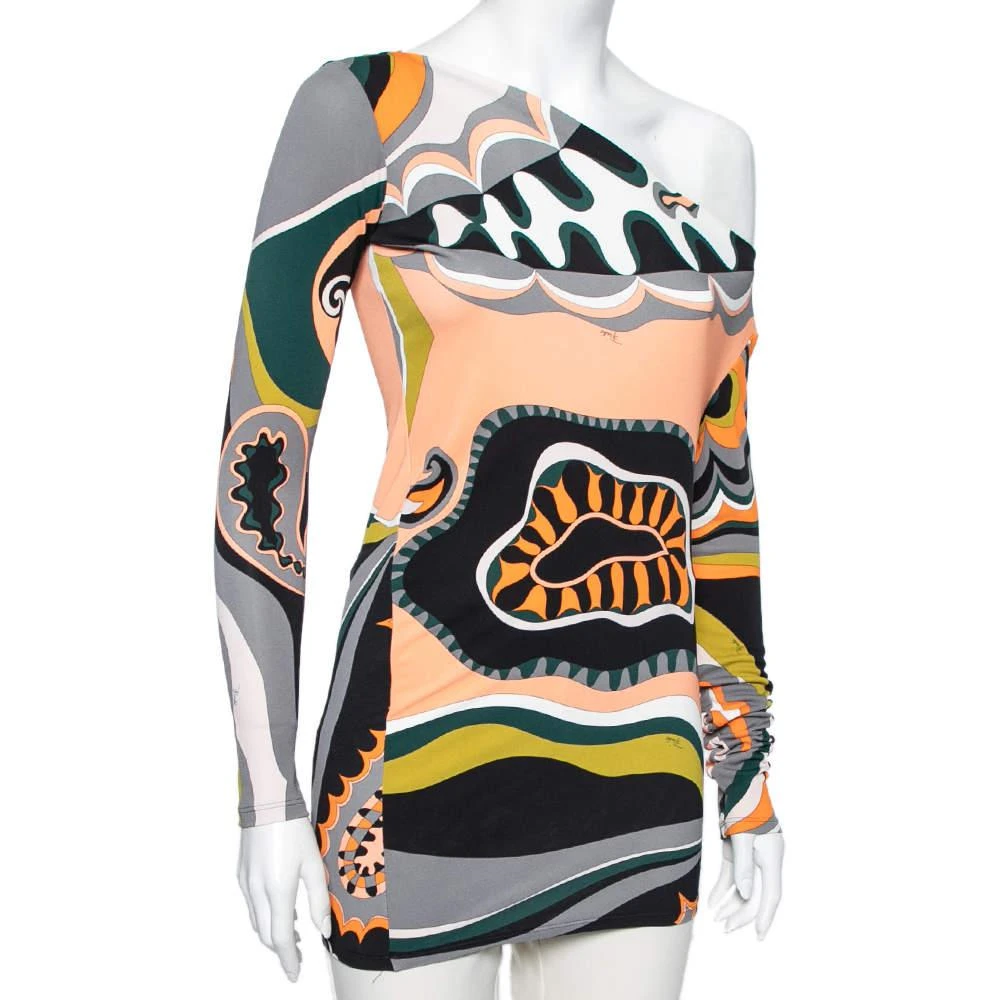 商品[二手商品] EMILIO PUCCI|Emilio Pucci Multicolored Printed Jersey Asymmetrical Top S,价格¥816,第2张图片详细描述