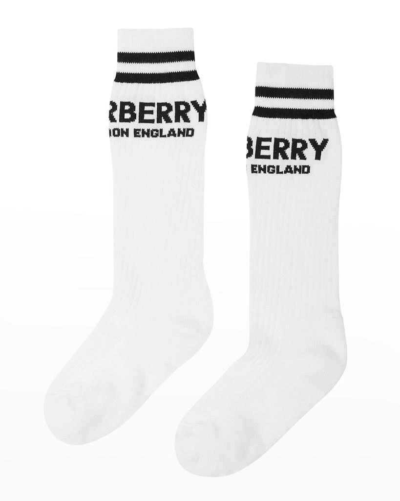 商品Burberry|Kid's Logo-Print 2-Pack Sock Set, Size S-L,价格¥412,第2张图片详细描述
