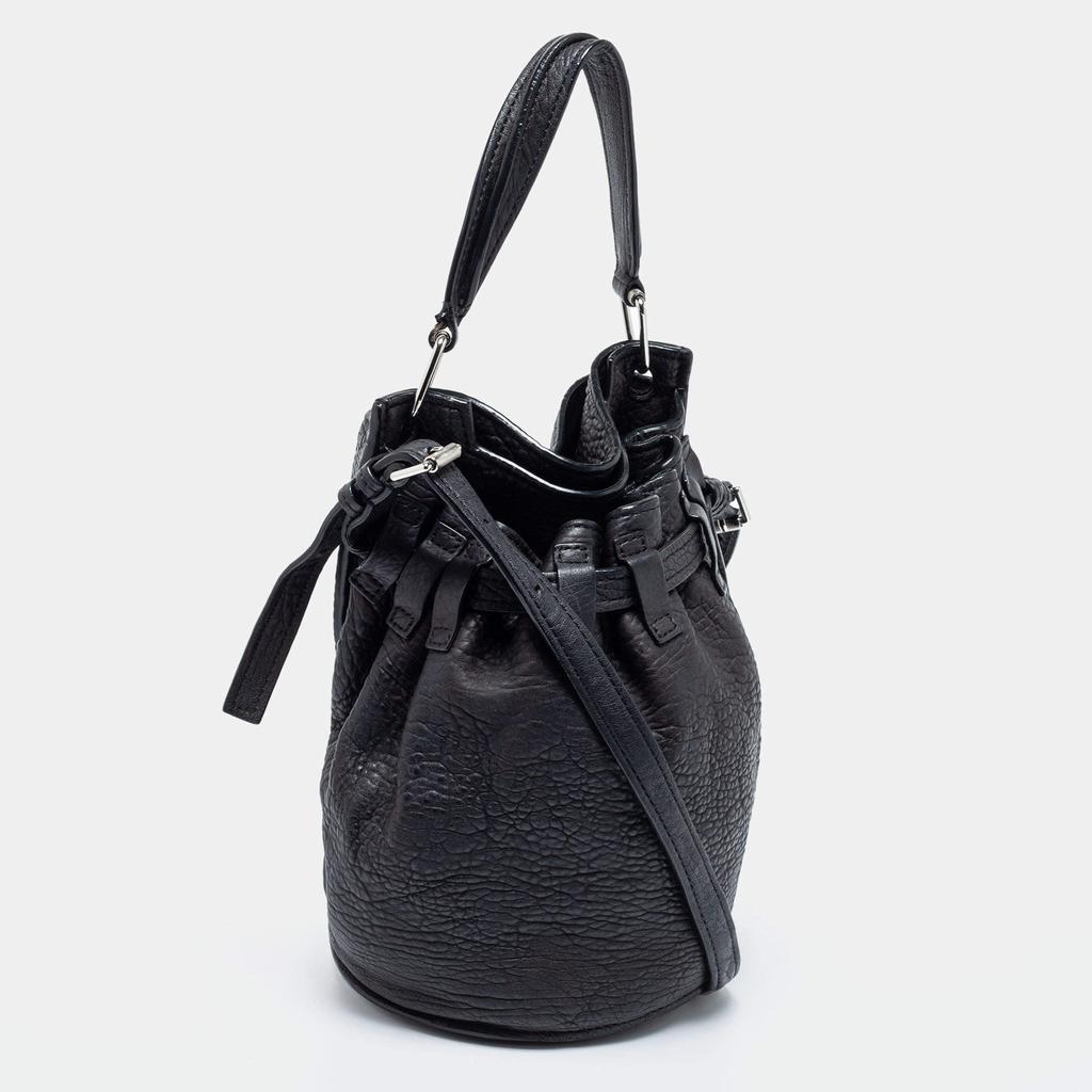 Alexander Wang Black Textured Leather Diego Bucket Bag商品第3张图片规格展示