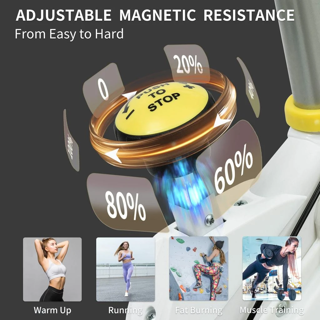 Streamdale Indoor Exercise Bike Cycling Bike with Comfortable Seat Cushion Yellow+White 商品