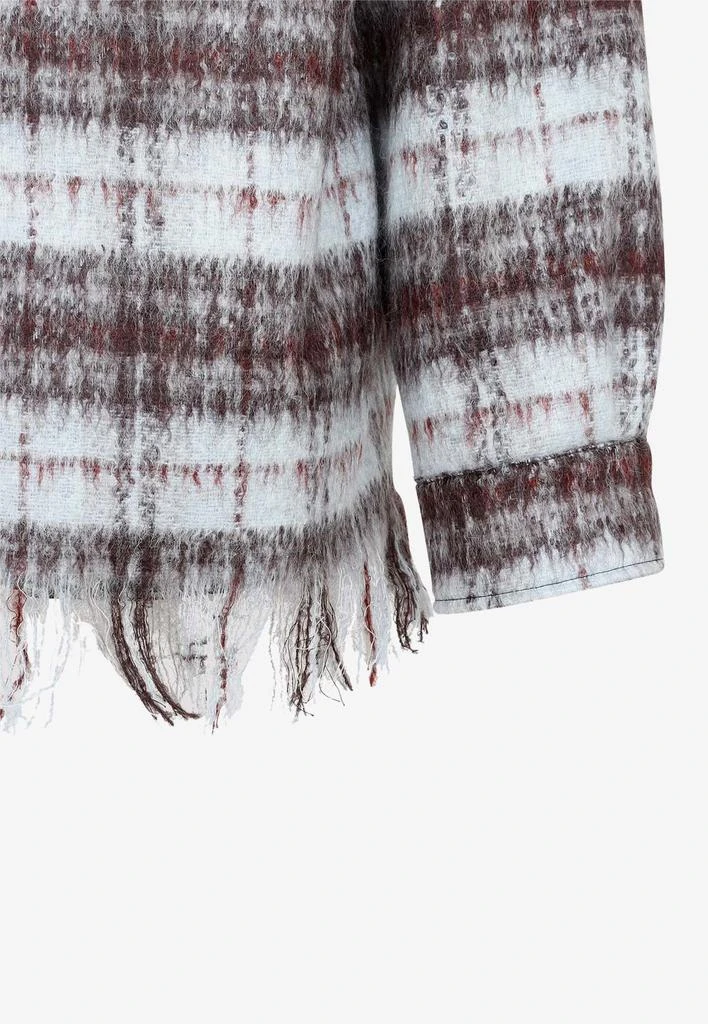 商品AMIRI|Plaid Fringe Padded Overshirt in Mohair,价格¥11192,第3张图片详细描述