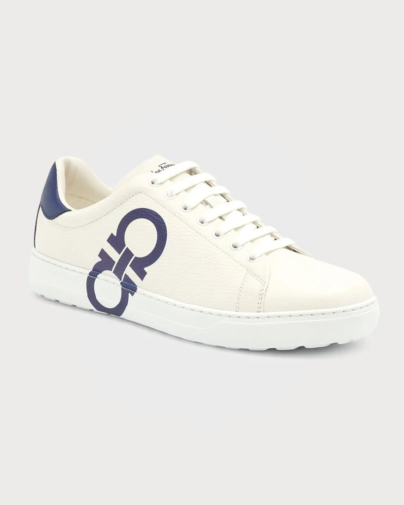 商品Salvatore Ferragamo|Men's Gancini Textured Leather Sneakers,价格¥5049,第3张图片详细描述