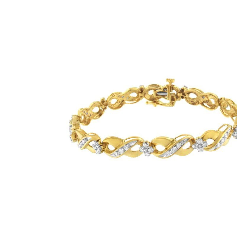 商品Haus of Brilliance|10K Yellow Gold Round-Cut Diamond Infinite Love Bracelet,价格¥15285,第1张图片