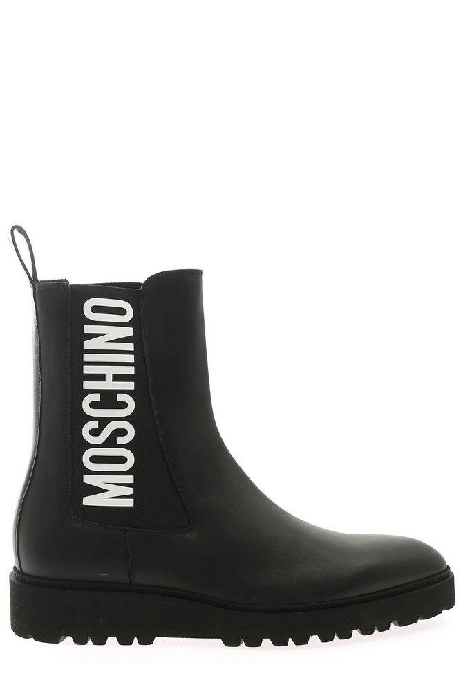 商品Moschino|Moschino Logo Printed Round Toe Chelsea Boots,价格¥3292,第1张图片