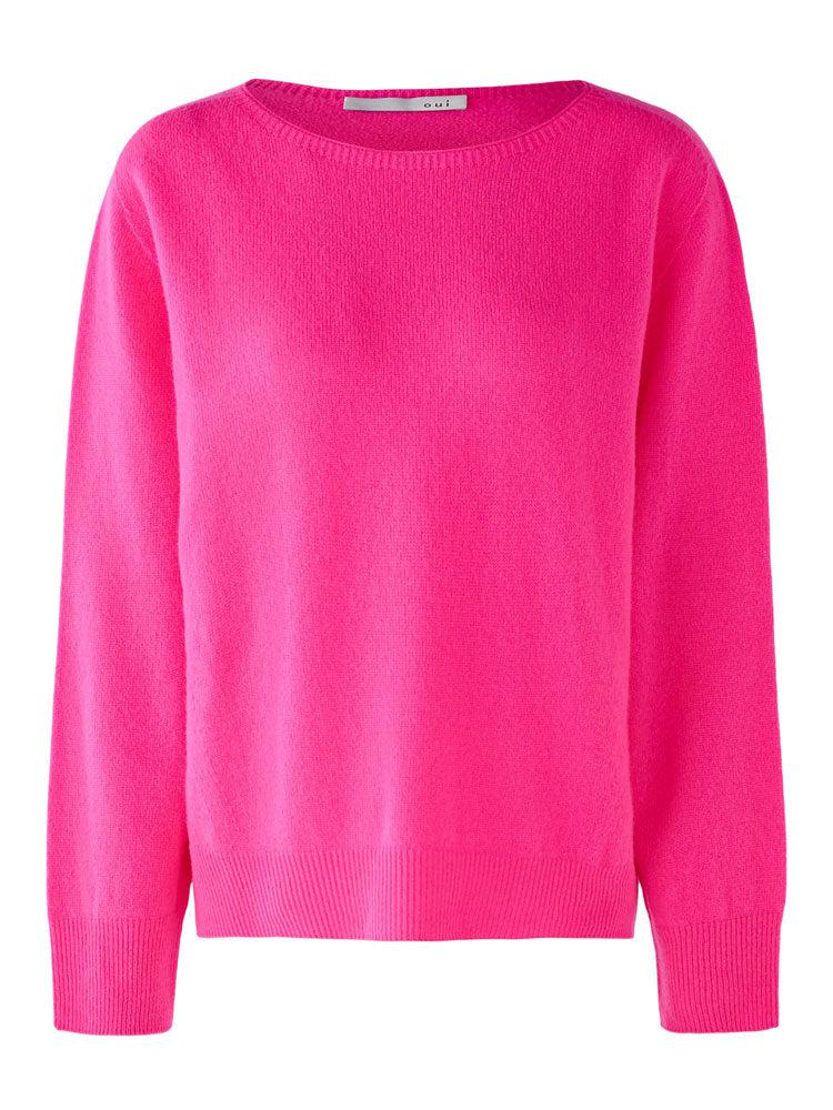 Oui Round Neck Knit Pink商品第1张图片规格展示