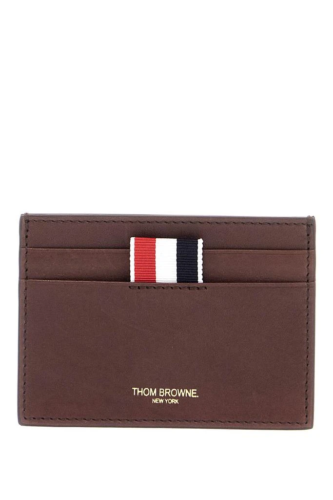商品Thom Browne|compact dark brown calfskin credit card holder,价格¥1003,第1张图片