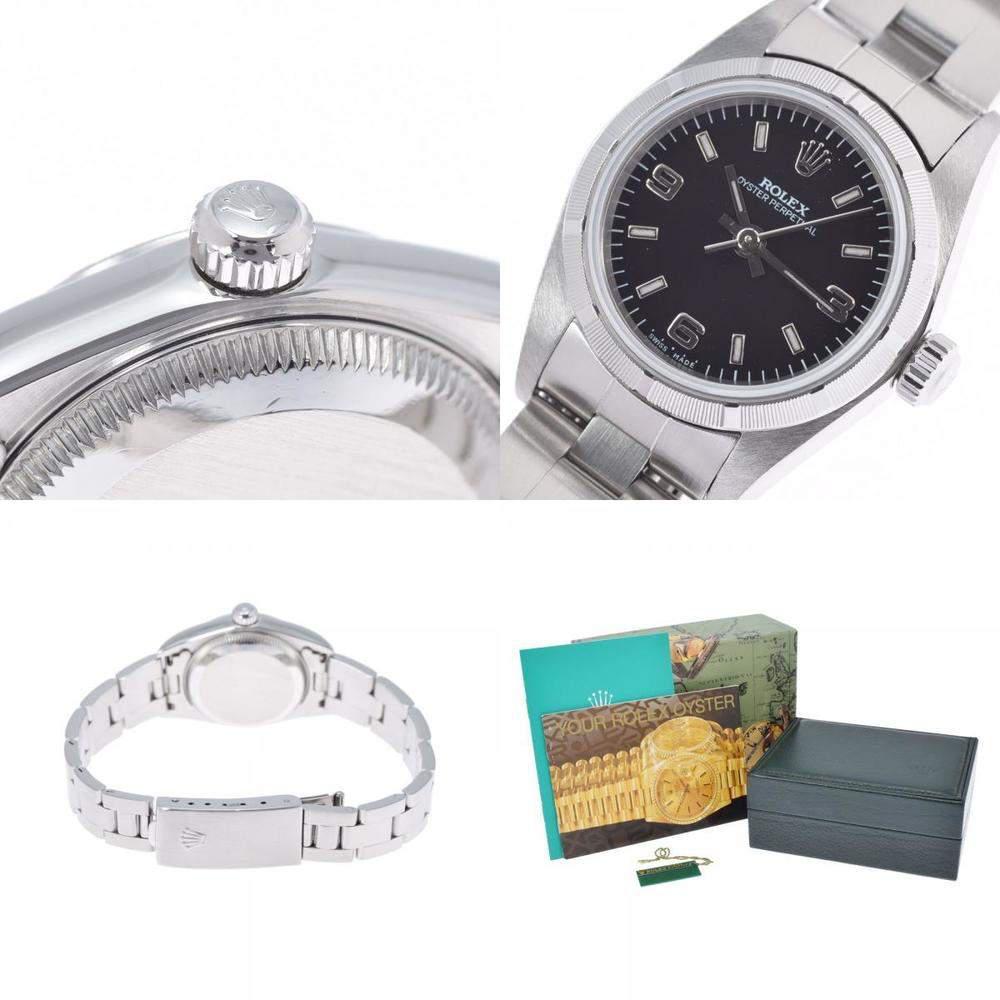 Rolex Black Stainless Steel Oyster Perpetual 76030 Automatic Women's Wristwatch 24 mm商品第5张图片规格展示