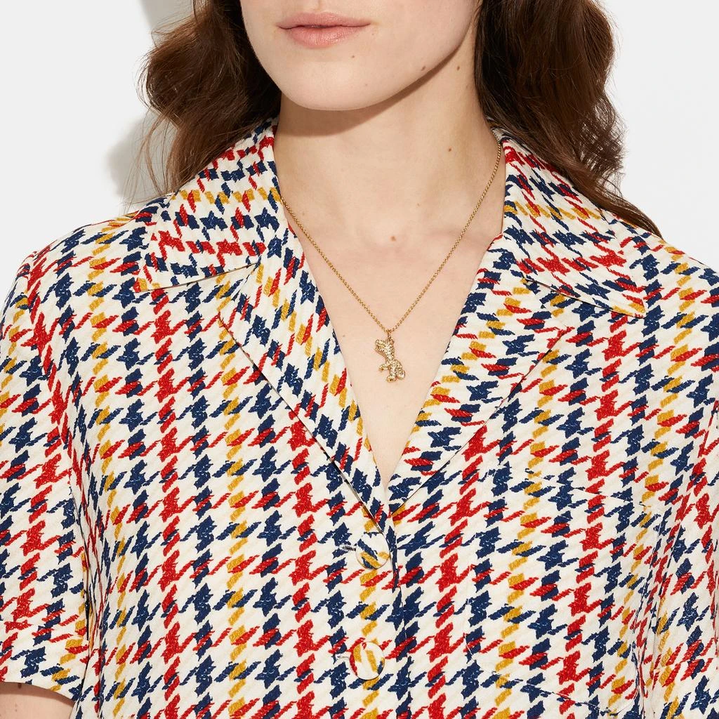 商品Coach|Rexy Pendant Crystal and Gold-Tone Necklace,价格¥788,第2张图片详细描述