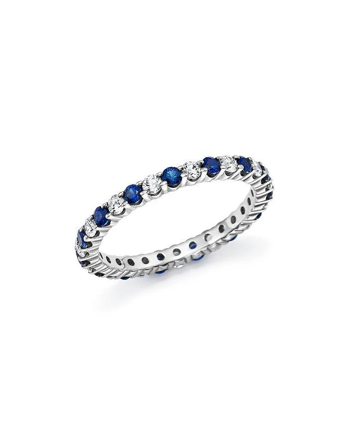 商品Bloomingdale's|Diamond and Blue Sapphire Eternity Band in 14K White Gold - Exclusive,价格¥12707,第1张图片