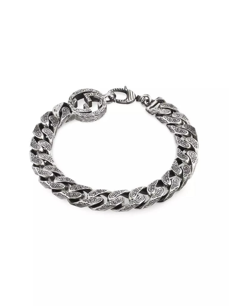 商品Gucci|Unisex Interlocking Sterling Silver Bracelet,价格¥4948,第1张图片