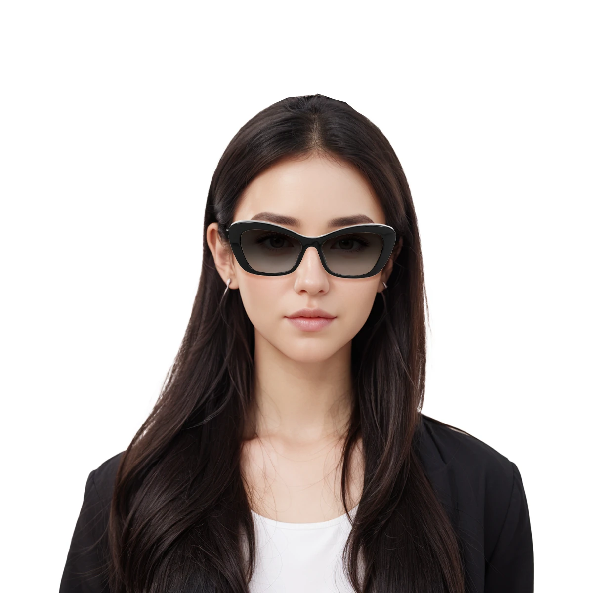 商品[国内直发] Chanel|香奈儿 镜腿logo标识装饰 板材镜架 猫眼 太阳眼镜 女款 黑色,价格¥3300,第9张图片详细描述