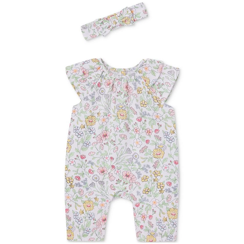 商品Little Me|Baby Girls Wildflower Jumpsuit and Headband, 2 Piece Set,价格¥76,第1张图片