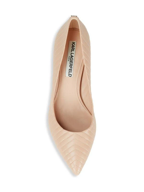 商品Karl Lagerfeld Paris|Rosette Leather Point Toe Pumps,价格¥533,第5张图片详细描述