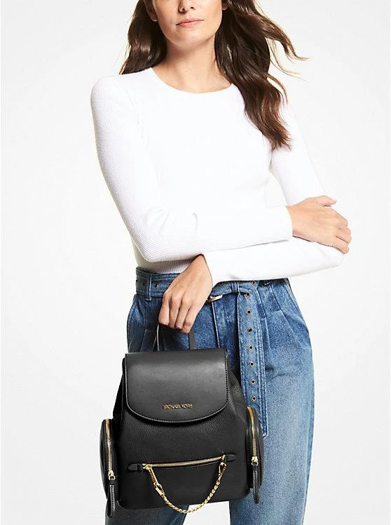 商品Michael Kors|Jet Set Medium Pebbled Leather Backpack,价格¥1026,第3张图片详细描述