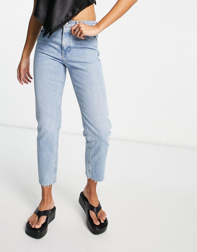 商品Topshop|Topshop considered straight leg jeans in bleach blue,价格¥369,第5张图片详细描述