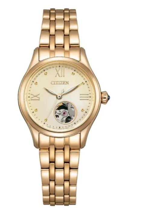 商品Citizen|Luna Automatic Gold Dial Ladies Watch PR1043-80P,价格¥1838,第1张图片