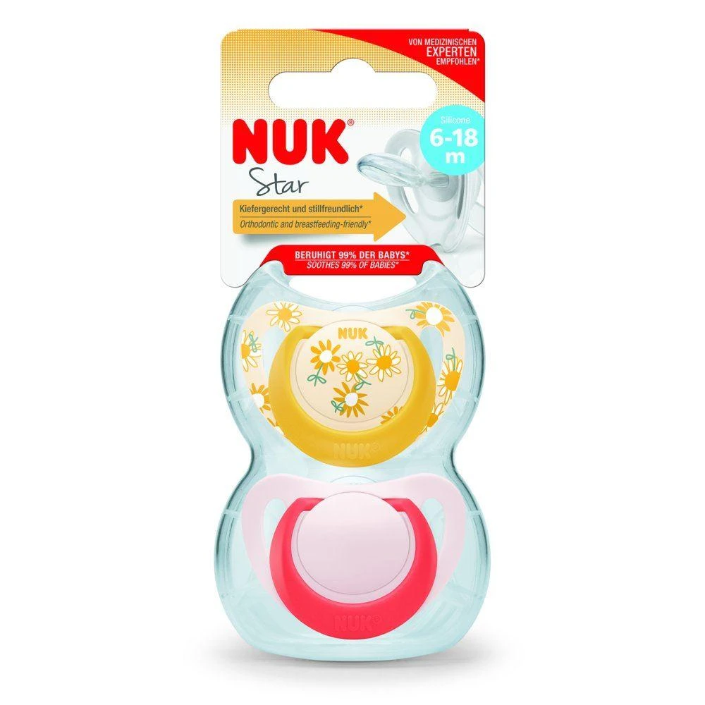 商品NUK|NUK 粉色星星安抚奶嘴 6-18m,价格¥90,第1张图片