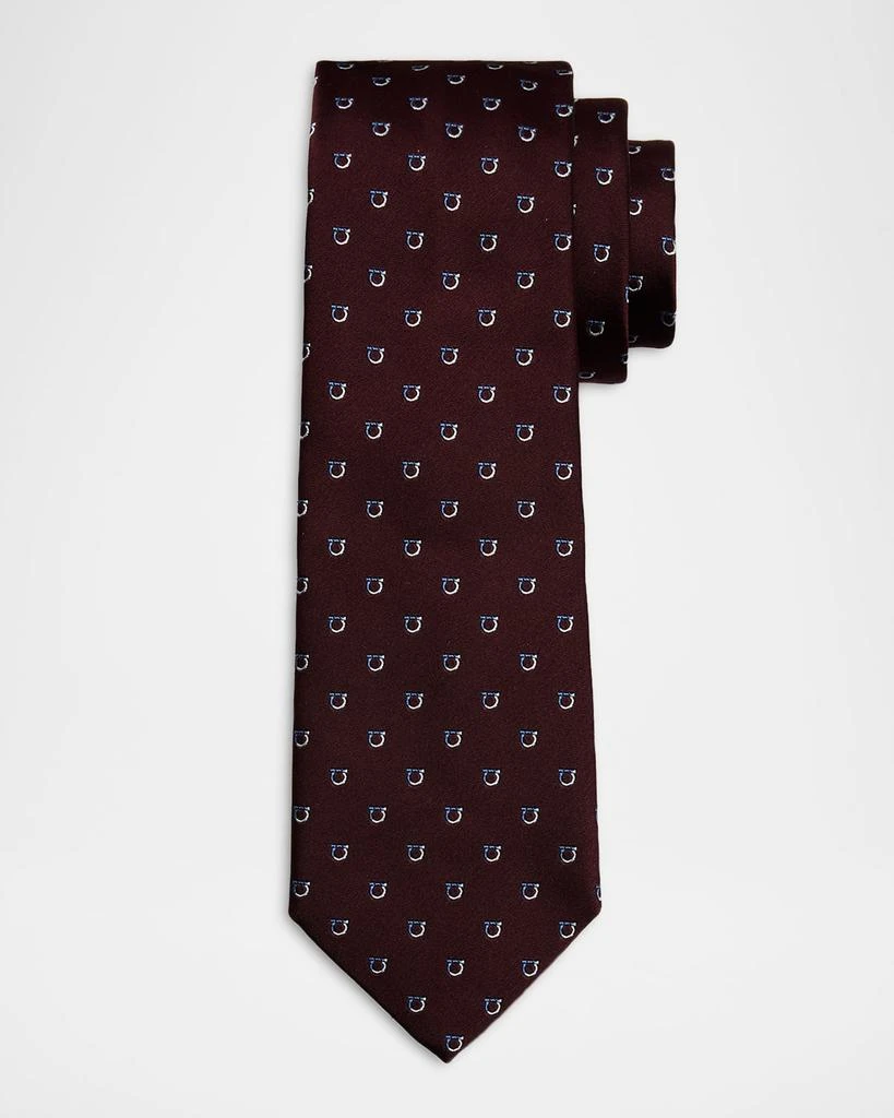 商品Salvatore Ferragamo|Men's Bicolor Gancini Jacquard Silk Tie,价格¥1684,第1张图片
