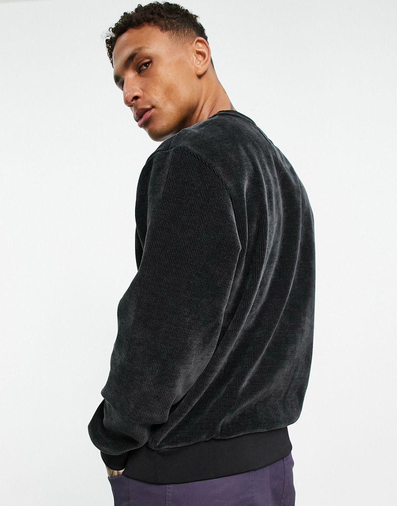 Calvin Klein Jeans corduroy sweatshirt in black商品第2张图片规格展示
