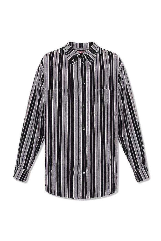 Kenzo Striped Long-Sleeved Shirt商品第1张图片规格展示
