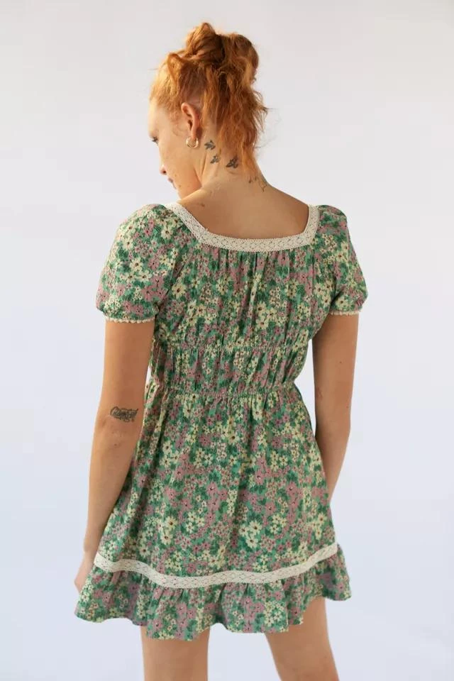 商品Urban Outfitters|UO Prairie Floral Scoop Neck Mini Dress,价格¥156,第2张图片详细描述