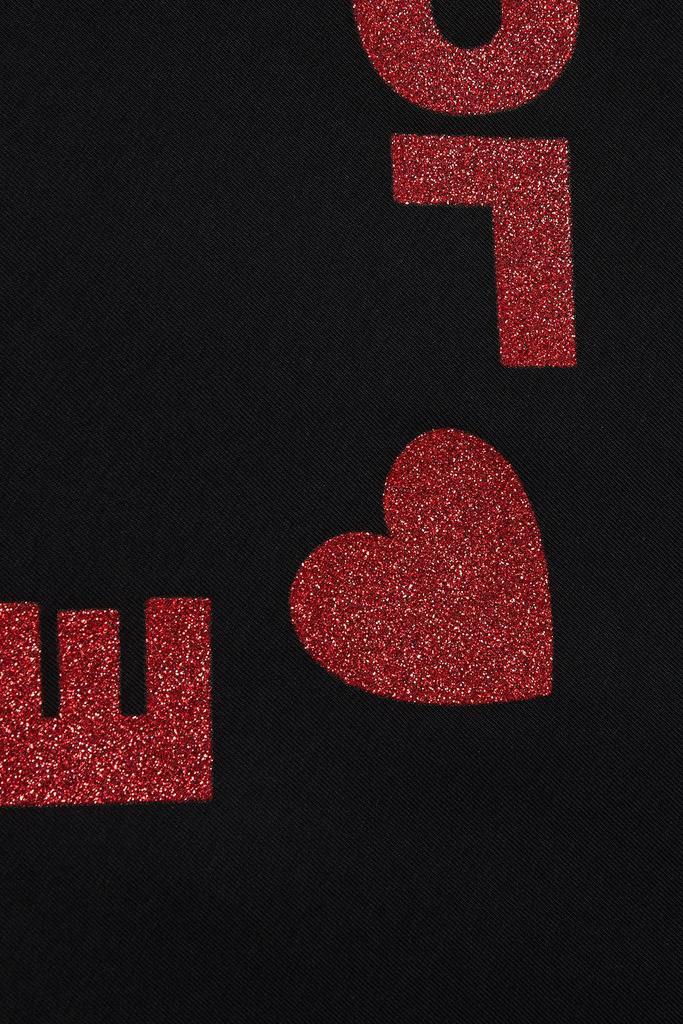 商品Moschino|Glittered stretch-cotton jersey T-shirt,价格¥369,第6张图片详细描述