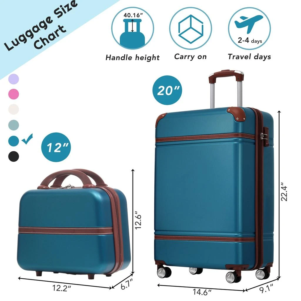 商品Streamdale Furniture|Streamdale 20 IN Hardside Luggage with Cosmetic Case,价格¥1035,第2张图片详细描述