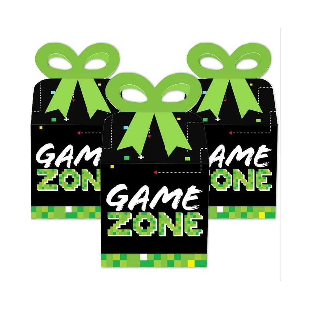 商品Big Dot of Happiness|Game Zone - Square Favor Gift Boxes - Pixel Video Game Party or Birthday Party Bow Boxes - Set of 12,价格¥143,第2张图片详细描述