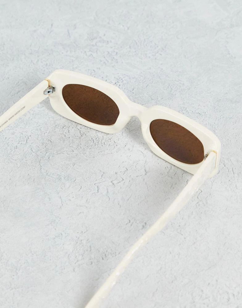商品ASOS|ASOS DESIGN frame mid square sunglasses in white acetate transfer - WHITE,价格¥55,第3张图片详细描述