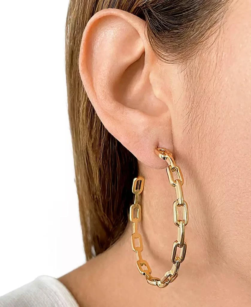 商品ADORNIA|14k Gold-Plated Large Link Hoop Earrings, 2.5",价格¥125,第2张图片详细描述