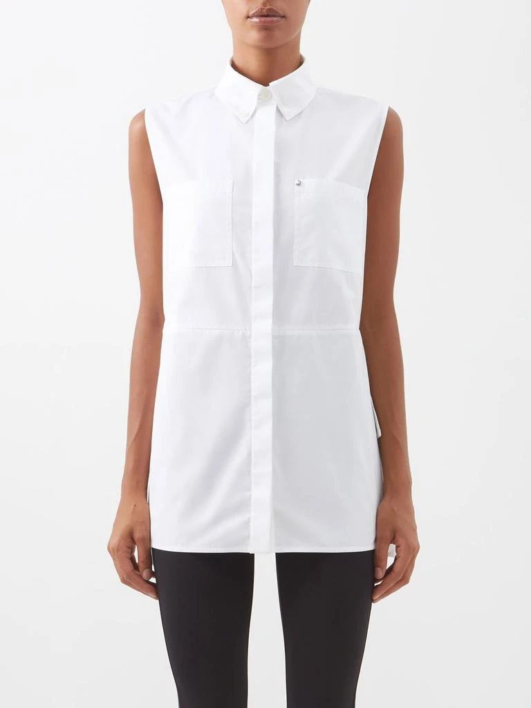 商品Burberry|Patch-pocket eyelet cotton-poplin sleeveless shirt,价格¥2879,第1张图片