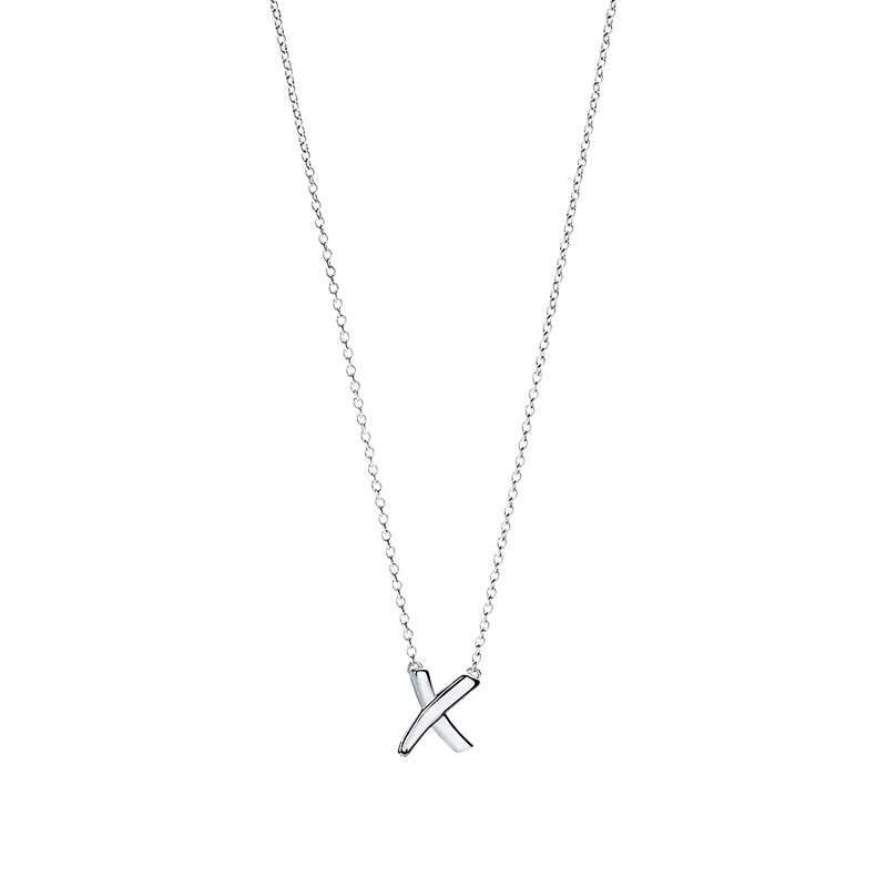 商品Tiffany & Co.|蒂芙尼 925银S号X形图案时尚线条吊坠 60962227,价格¥3525,第1张图片