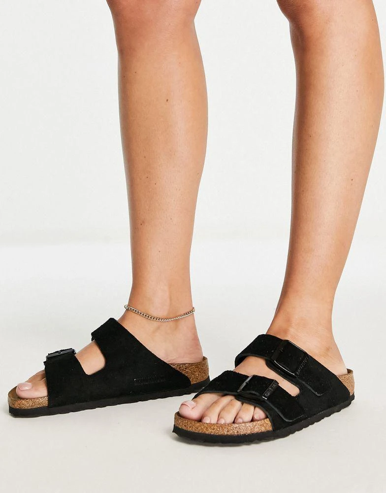 商品Birkenstock|Birkenstock Arizona suede flat sandals in black,价格¥1192,第2张图片详细描述