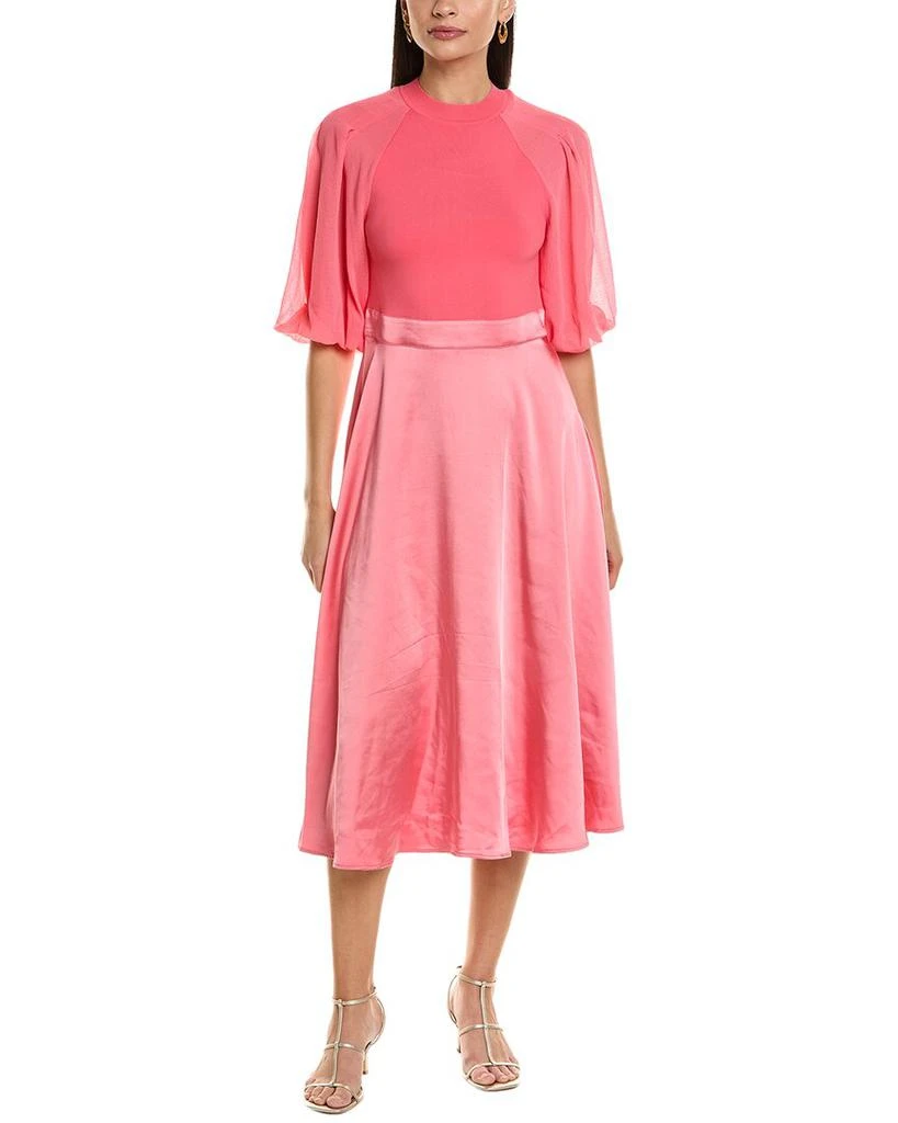 商品Ted Baker London|Puff Sleeve Fitted Bodice Midi Dress,价格¥624,第1张图片